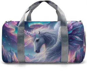 Personalized Duffel Bag Watercolor Unicorn With Wing Versatile Travel Bags for Active Lifestyles