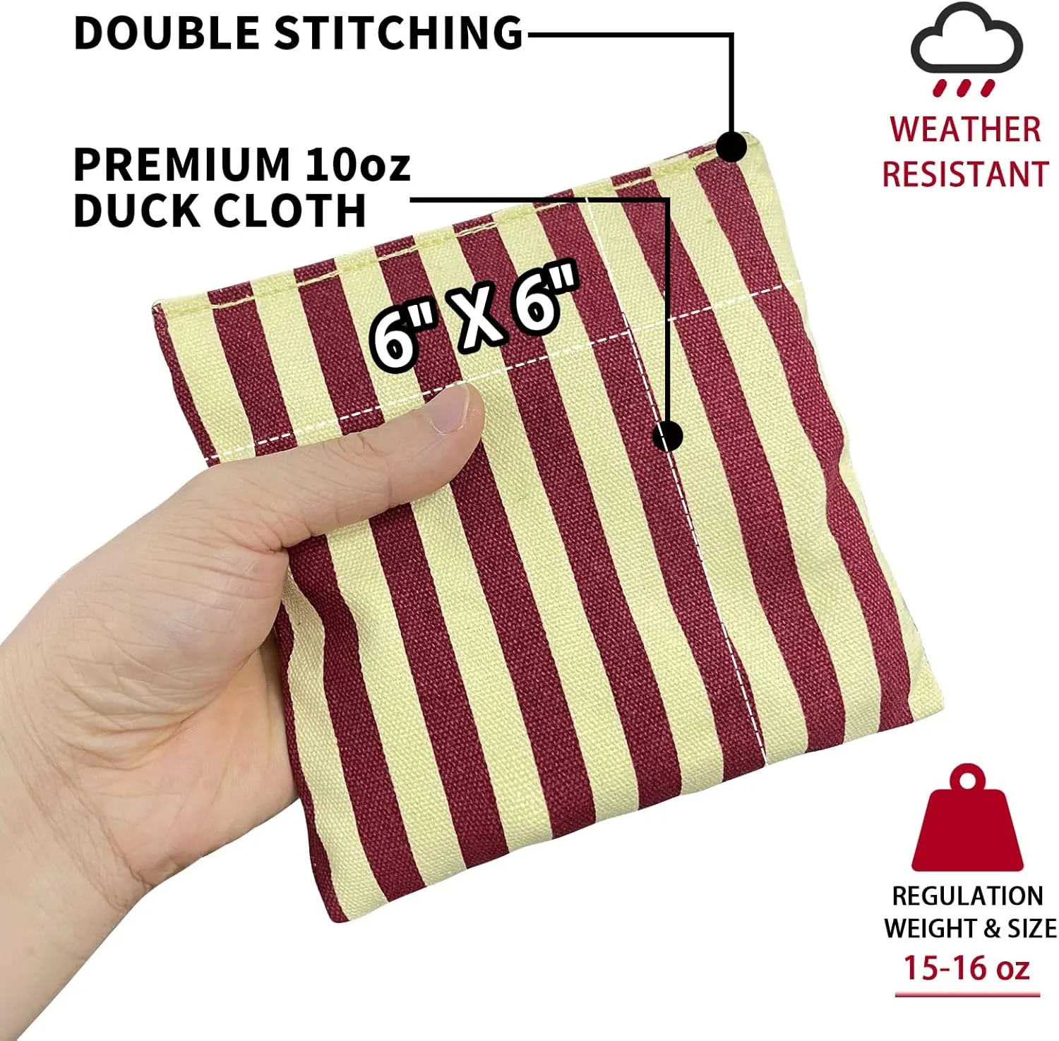 PetGirl Cornhole Bags Premium Weather Duckcloth Cornhole Bean Bags Cornholebags Set of 8 Regulation