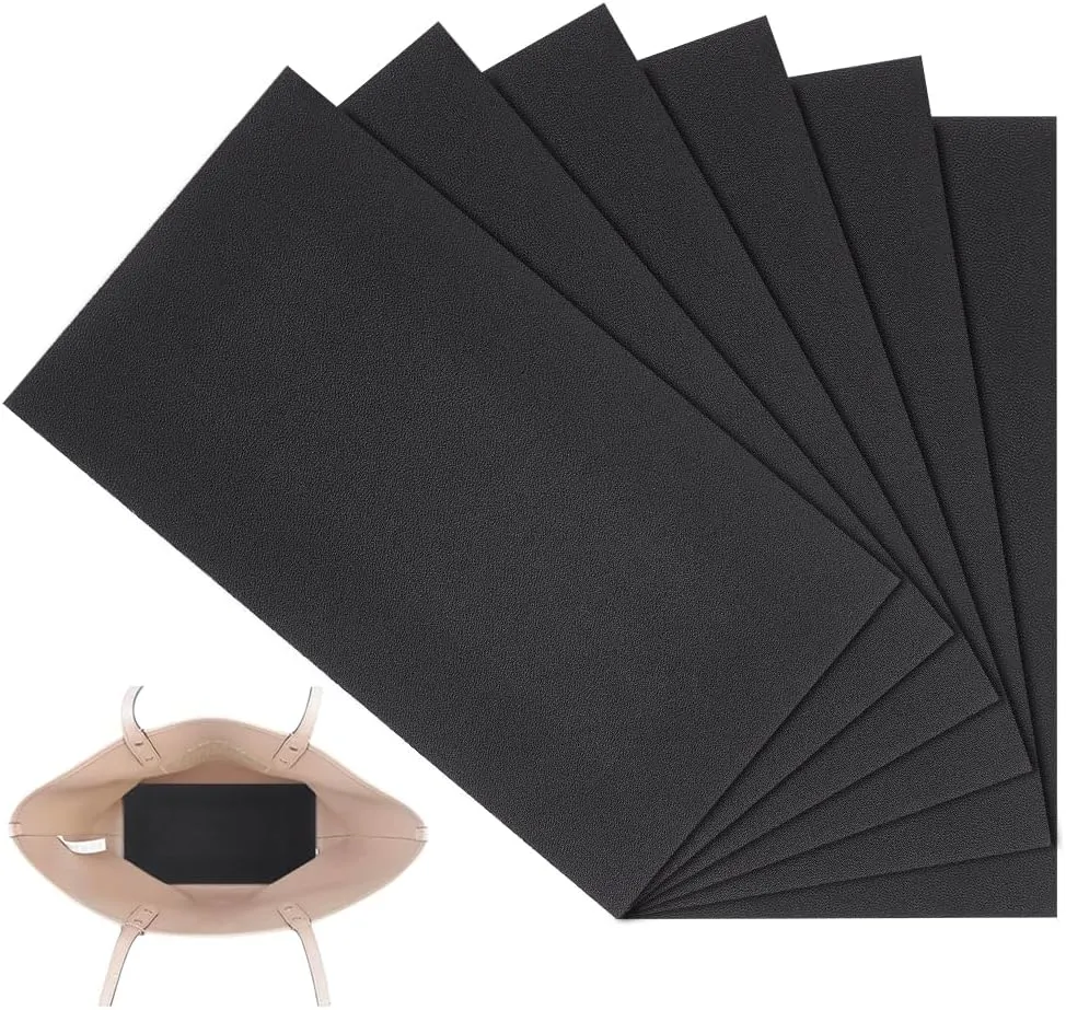 PH PandaHall 6pcs Black Handbag Base Shaper, 9.8 x 5 Inch Bag Purse Bottom Insert Plastic Bag Stabilizer Bag Liner Board Rectangle Sheet for Handbag Tote Leather Purse Bag Backpack Knitting Bag