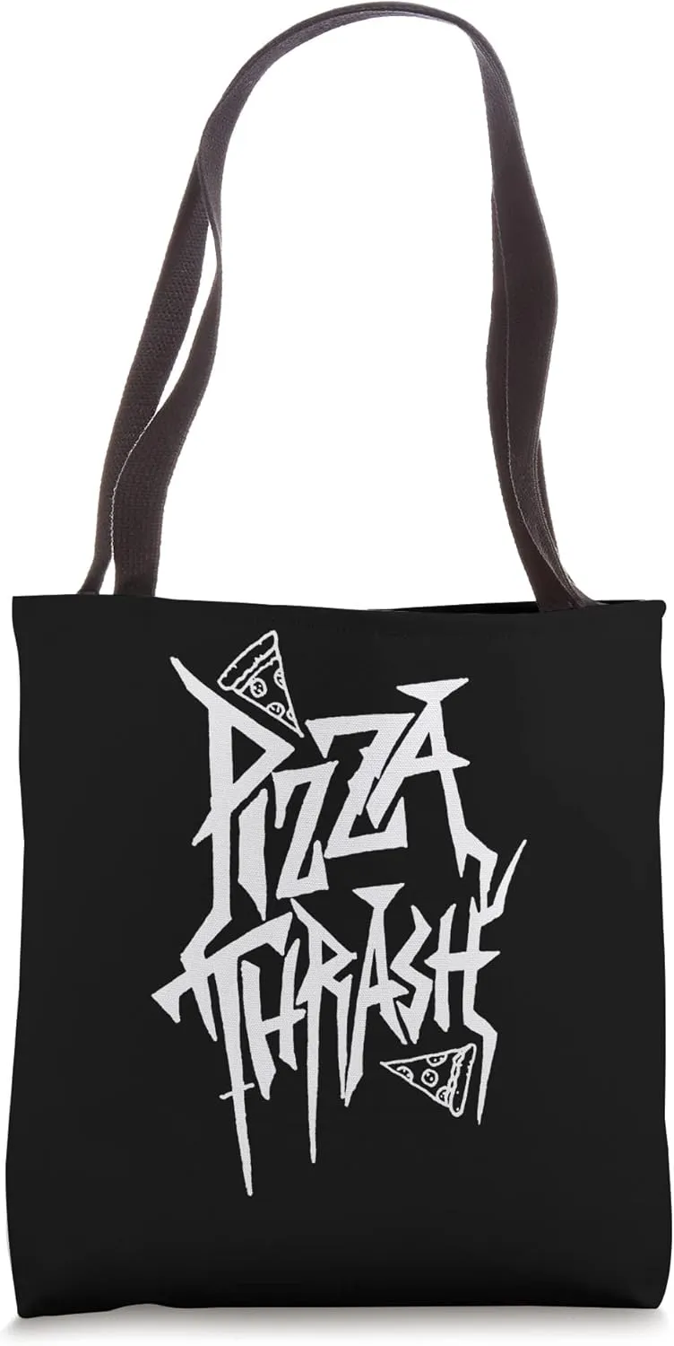Pizza Thrash Metal Meme Genre Joke Party Music Tote Bag
