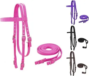 Plain Double Layer Nylon Headstall with Reins