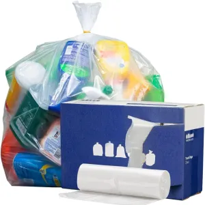 Plasticplace 40-45 Gallon Trash Bags │ 1.2 Mil │ Clear Heavy Duty Garbage Can Liners │ 40" x 46" (100 Count)