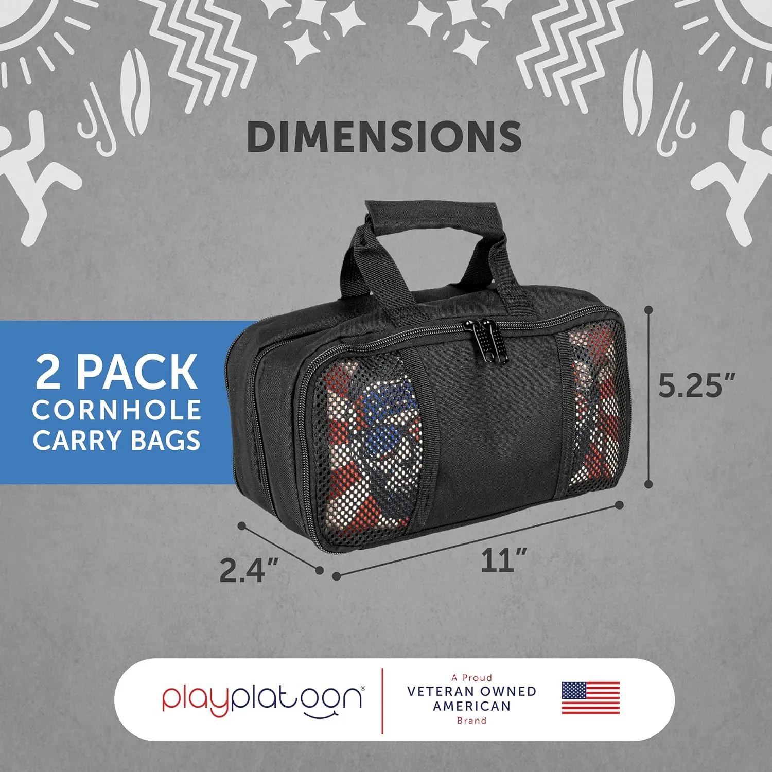 Play Platoon Cornhole Bag Carrying Bag, Corn Hole Carry Case, Carrying Case for Cornhole