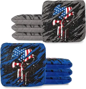 Play Platoon Tournament Series Cornhole Bags - Pro Style Dual Sided Slick and Sticky Side Bags - Set of 8 - Designed in USA