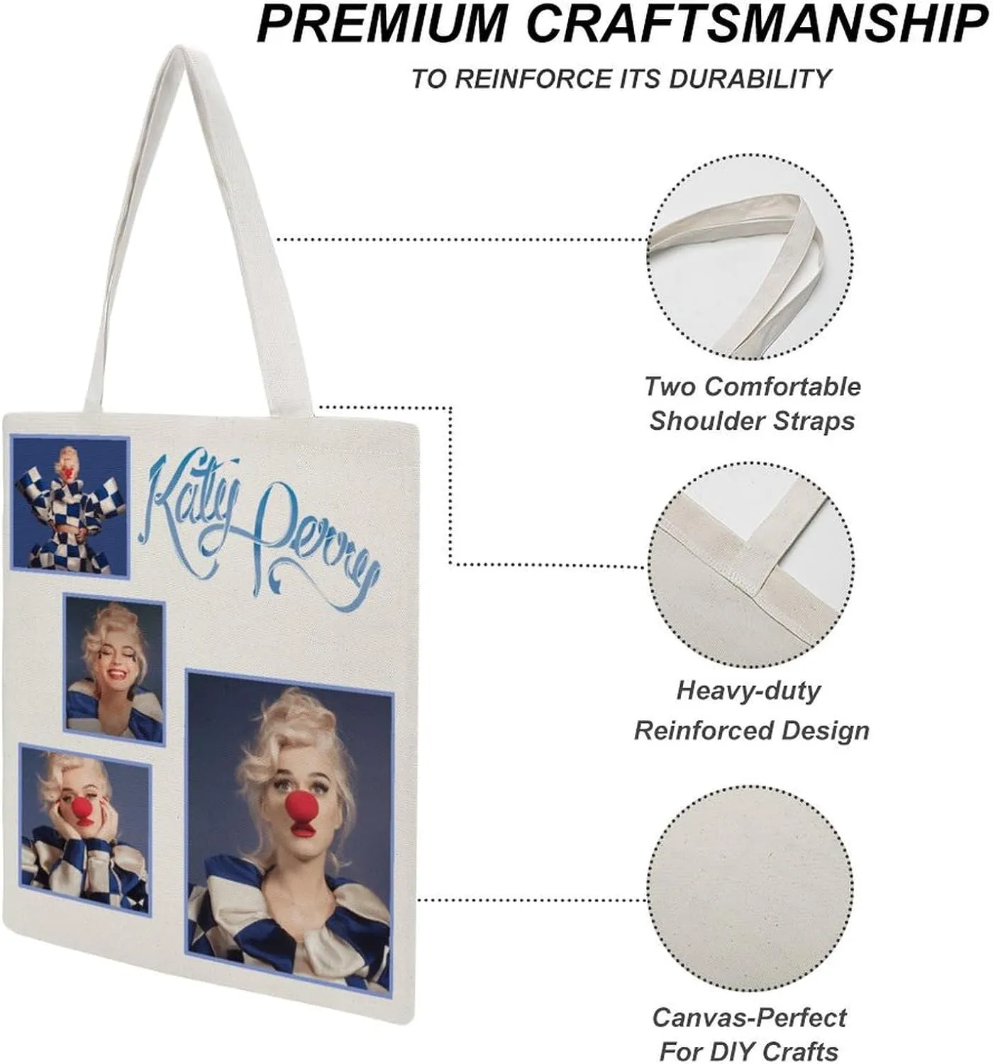 Pop Music Tote Bags, Womens Shoulder Bag, Print Travel Bag, Novelty Canvas Tote Bag Double, Funny Reusable Grocery Bag