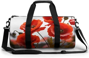Poppy Flowers Vivid Petals Gym Bag for Men Women Water Resistant Duffle Bag Travel Lightweight Bag for Travel Sports