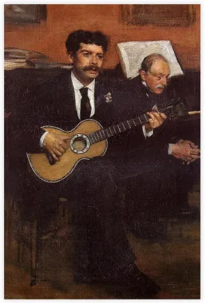 Portrait of Lorenzo Pagans, Spanish Tenor, And Auguste Degas, The Artist's Father Canvas Posters Wall Art Bedroom Office Room Decor Gift Unframe-style 20x30inch(50x75cm)