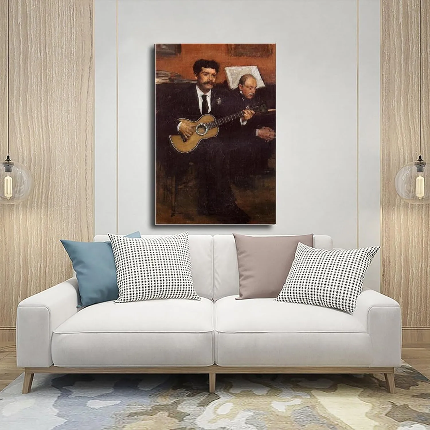 Portrait of Lorenzo Pagans, Spanish Tenor, And Auguste Degas, The Artist's Father Canvas Posters Wall Art Bedroom Office Room Decor Gift Unframe-style 20x30inch(50x75cm)