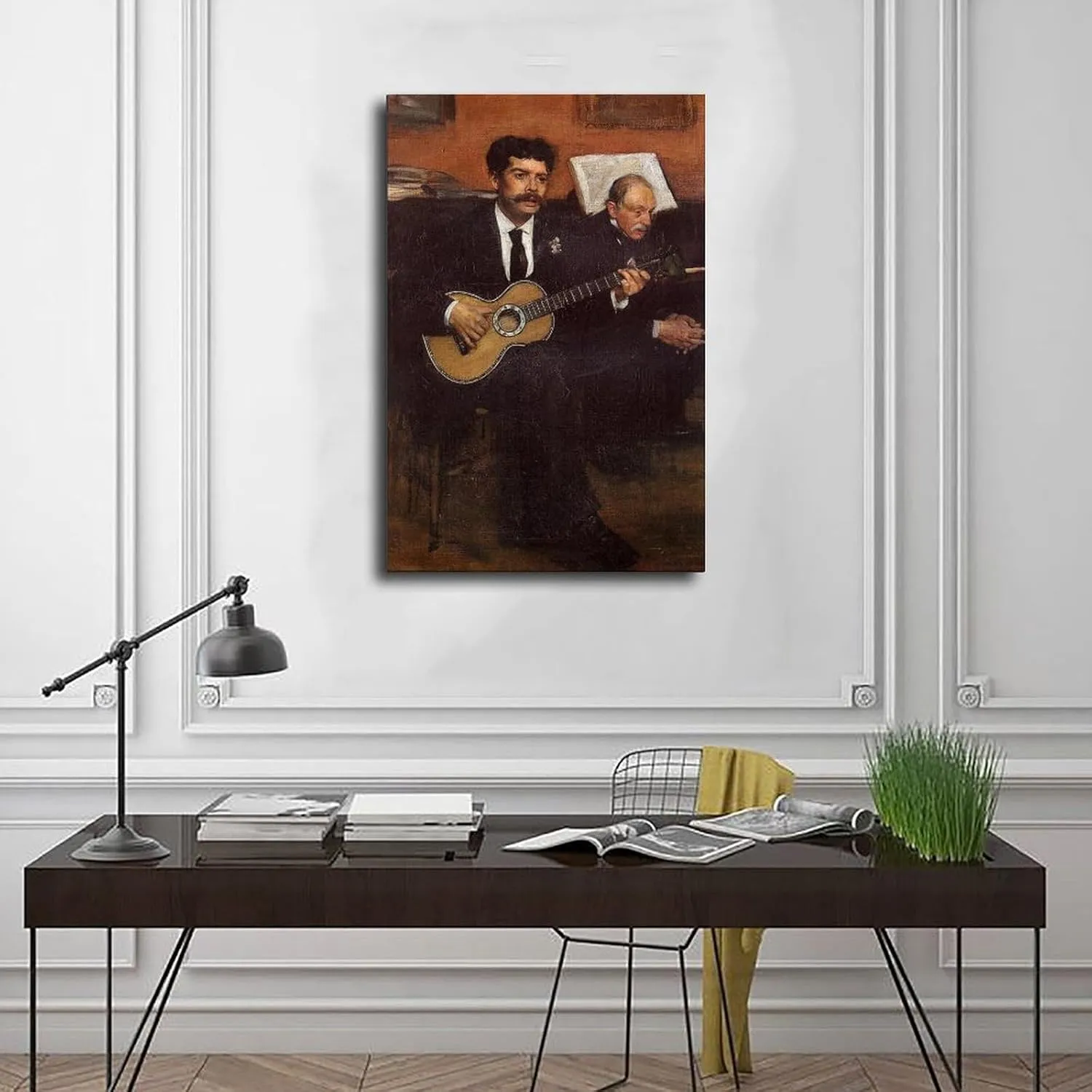 Portrait of Lorenzo Pagans, Spanish Tenor, And Auguste Degas, The Artist's Father Canvas Posters Wall Art Bedroom Office Room Decor Gift Unframe-style 20x30inch(50x75cm)