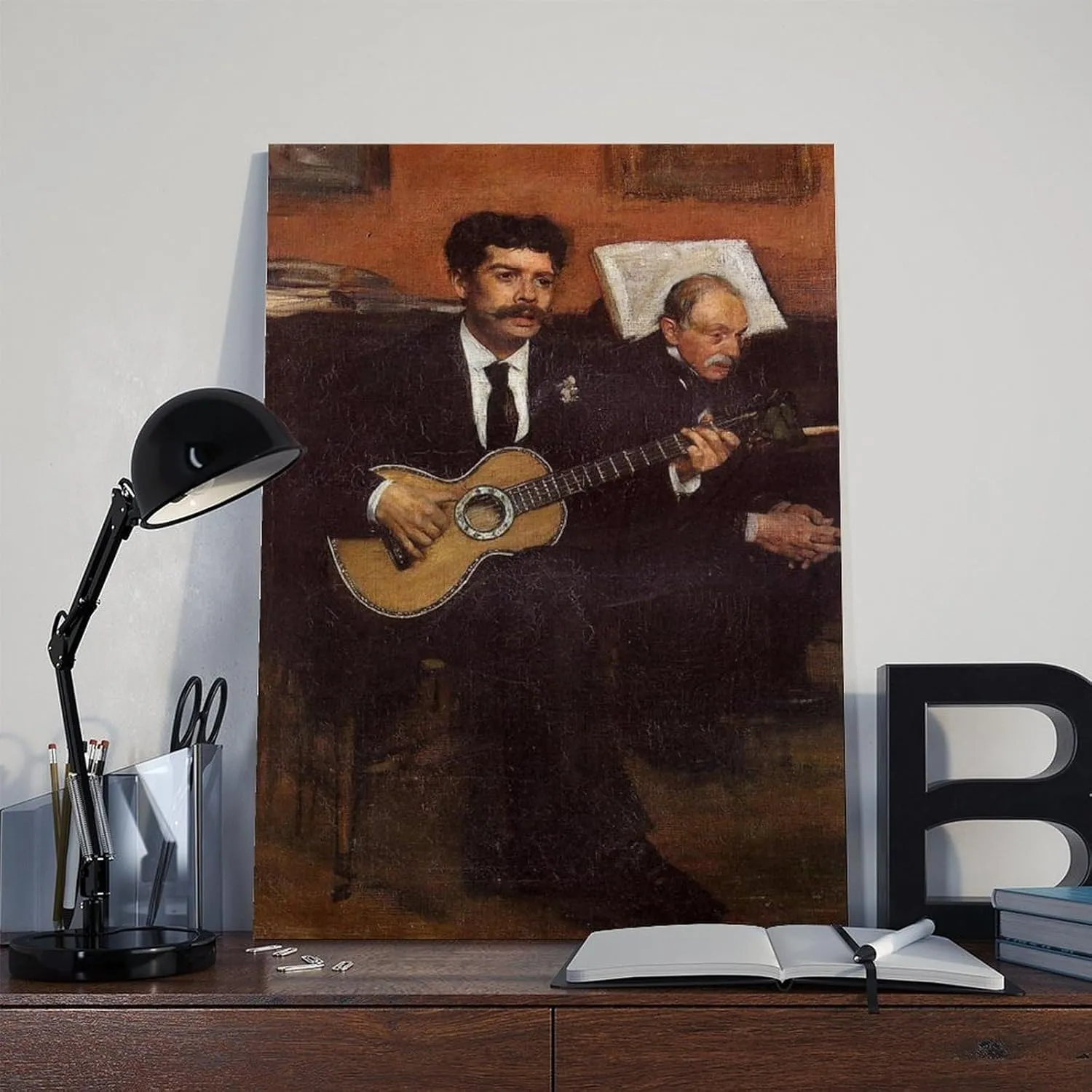 Portrait of Lorenzo Pagans, Spanish Tenor, And Auguste Degas, The Artist's Father Canvas Posters Wall Art Bedroom Office Room Decor Gift Unframe-style 20x30inch(50x75cm)