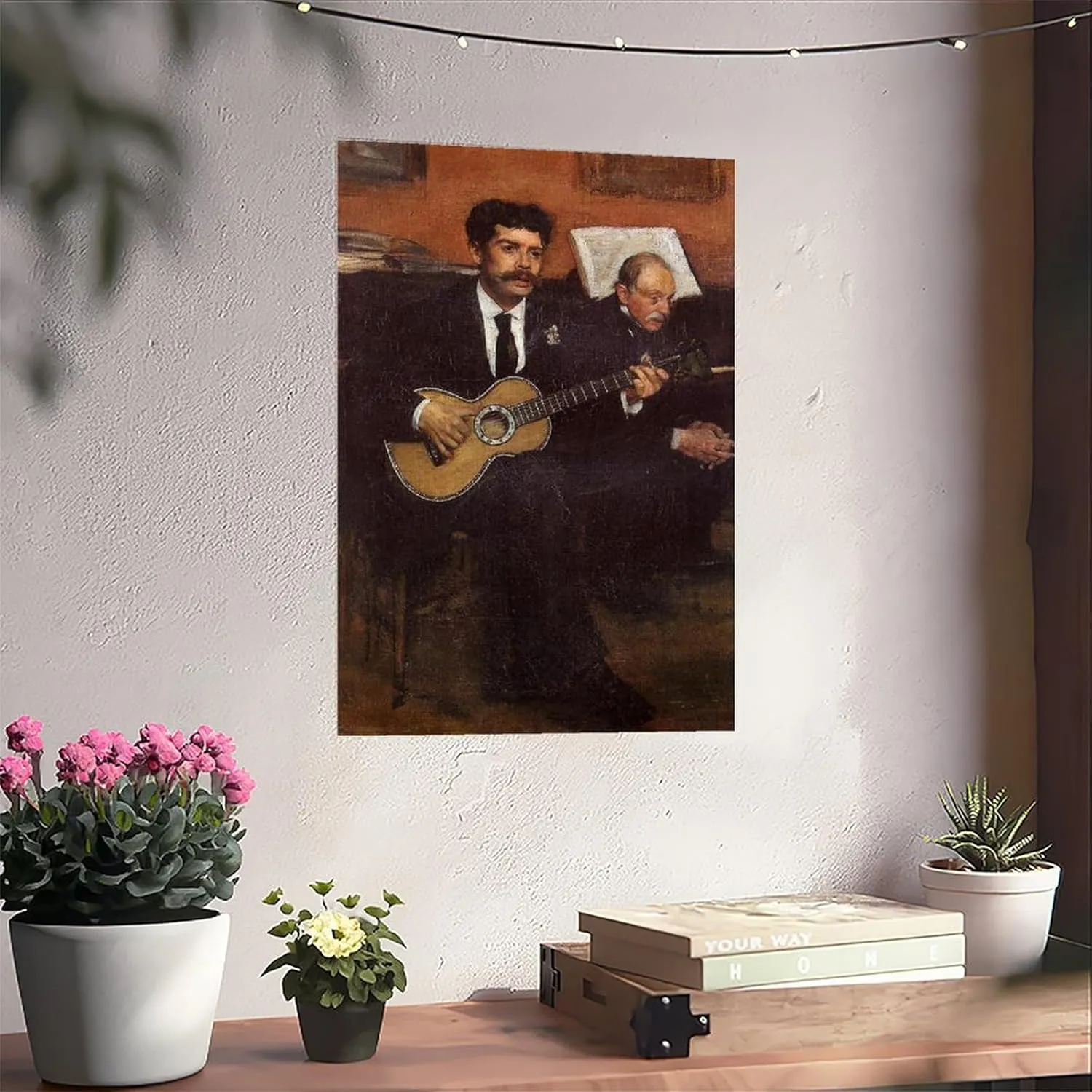 Portrait of Lorenzo Pagans, Spanish Tenor, And Auguste Degas, The Artist's Father Canvas Posters Wall Art Bedroom Office Room Decor Gift Unframe-style 20x30inch(50x75cm)