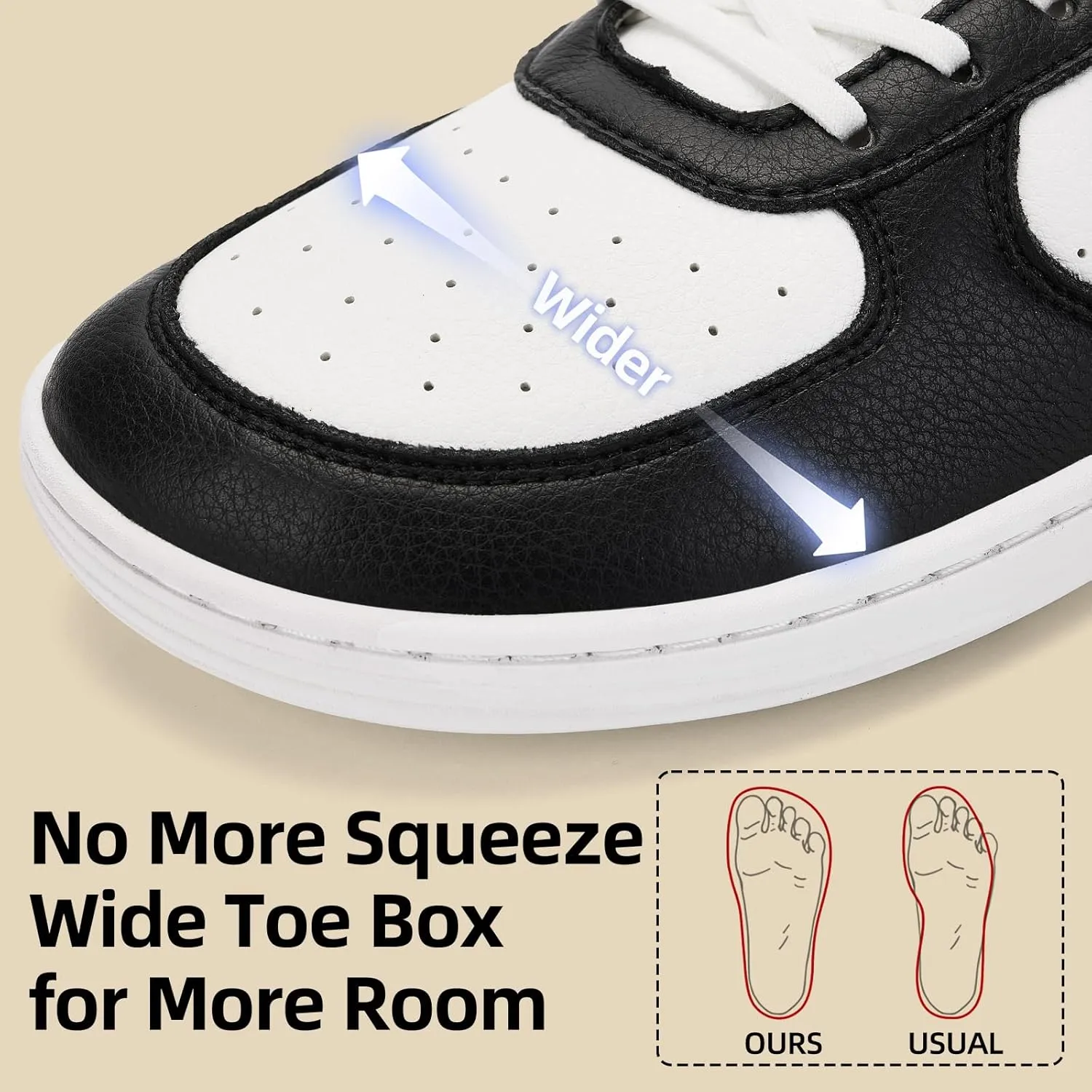 Pulltop Barefoot Wide Toe Box Shoes for Men - Minimalist Barefoot Dress Shoes Sneakers Zero Drop Slip on Walking Non Slip Shoes for Men