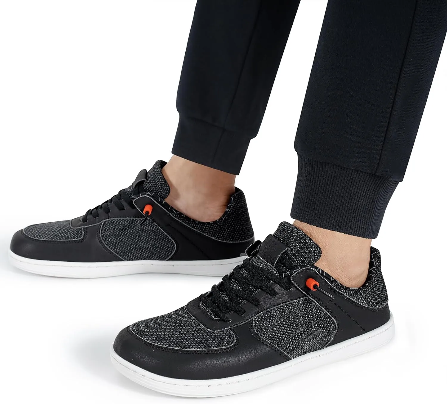 Pulltop Barefoot Wide Toe Box Shoes for Men - Minimalist Barefoot Dress Shoes Sneakers Zero Drop Slip on Walking Non Slip Shoes for Men
