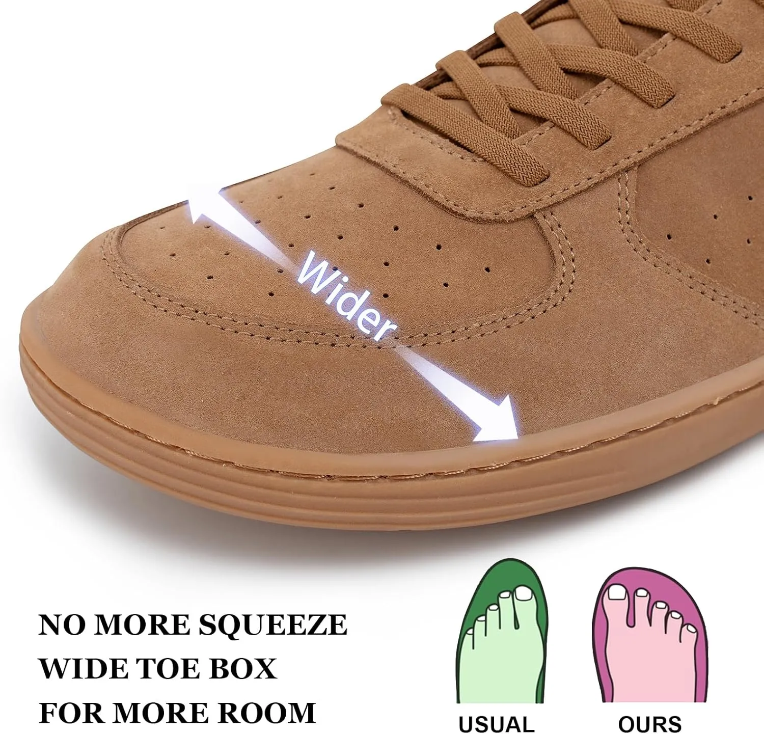 Pulltop Barefoot Wide Toe Box Shoes for Men - Minimalist Barefoot Dress Shoes Sneakers Zero Drop Slip on Walking Non Slip Shoes for Men