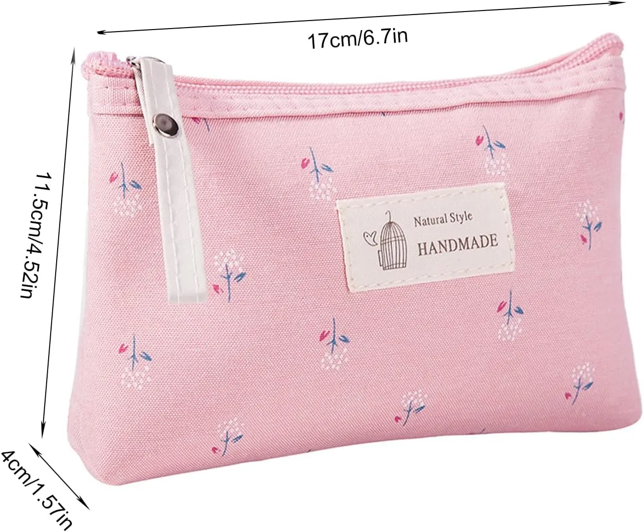 Qikuver Canvas Cosmetic Bags, 2 Pieces Cosmetic Bags for Women, Makeup bag Cute Cosmetic Bag Organizer Small Mini Makeup Pouch for Purse Toiletry Bag