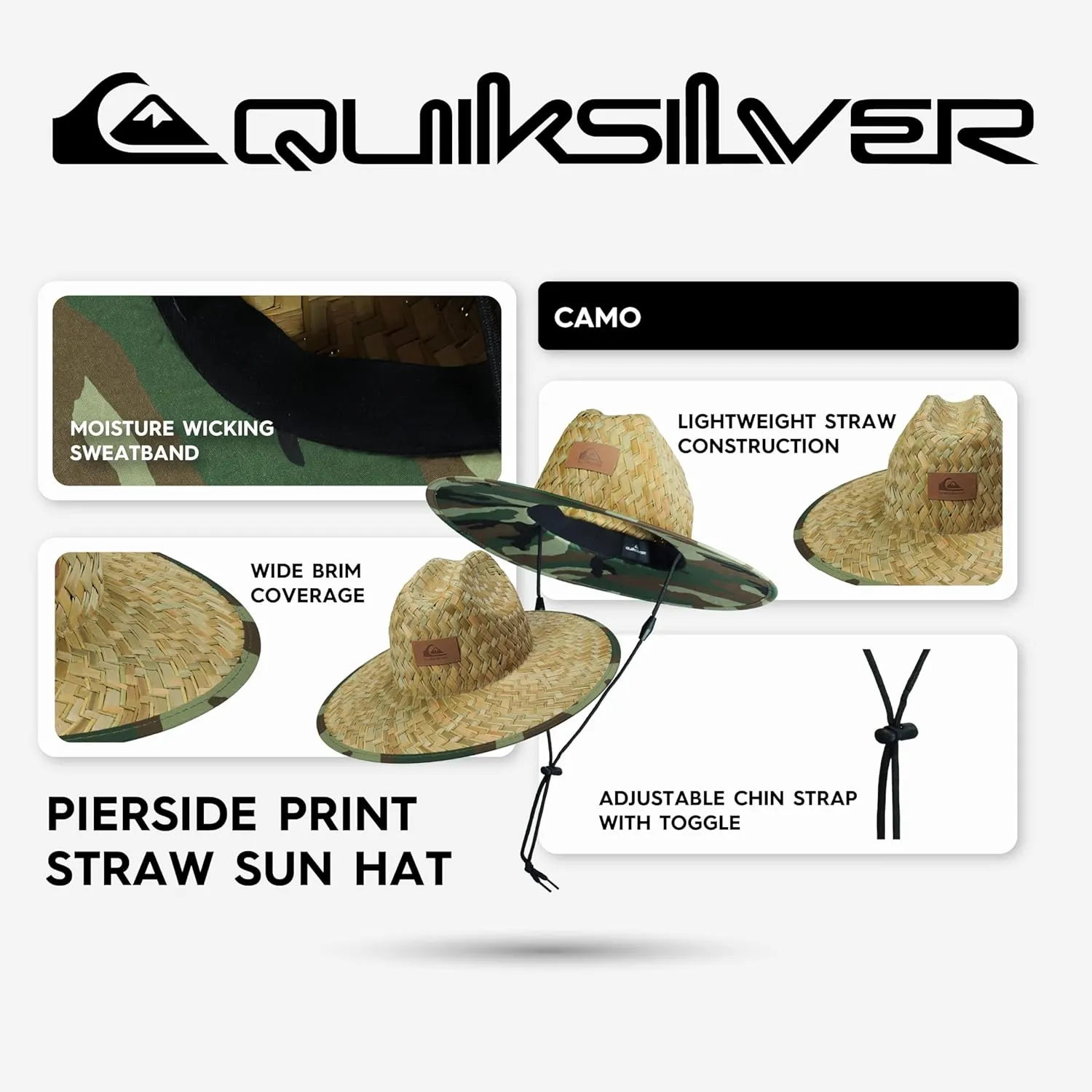 Quiksilver Boys' Pierside Print Straw Sun Hat