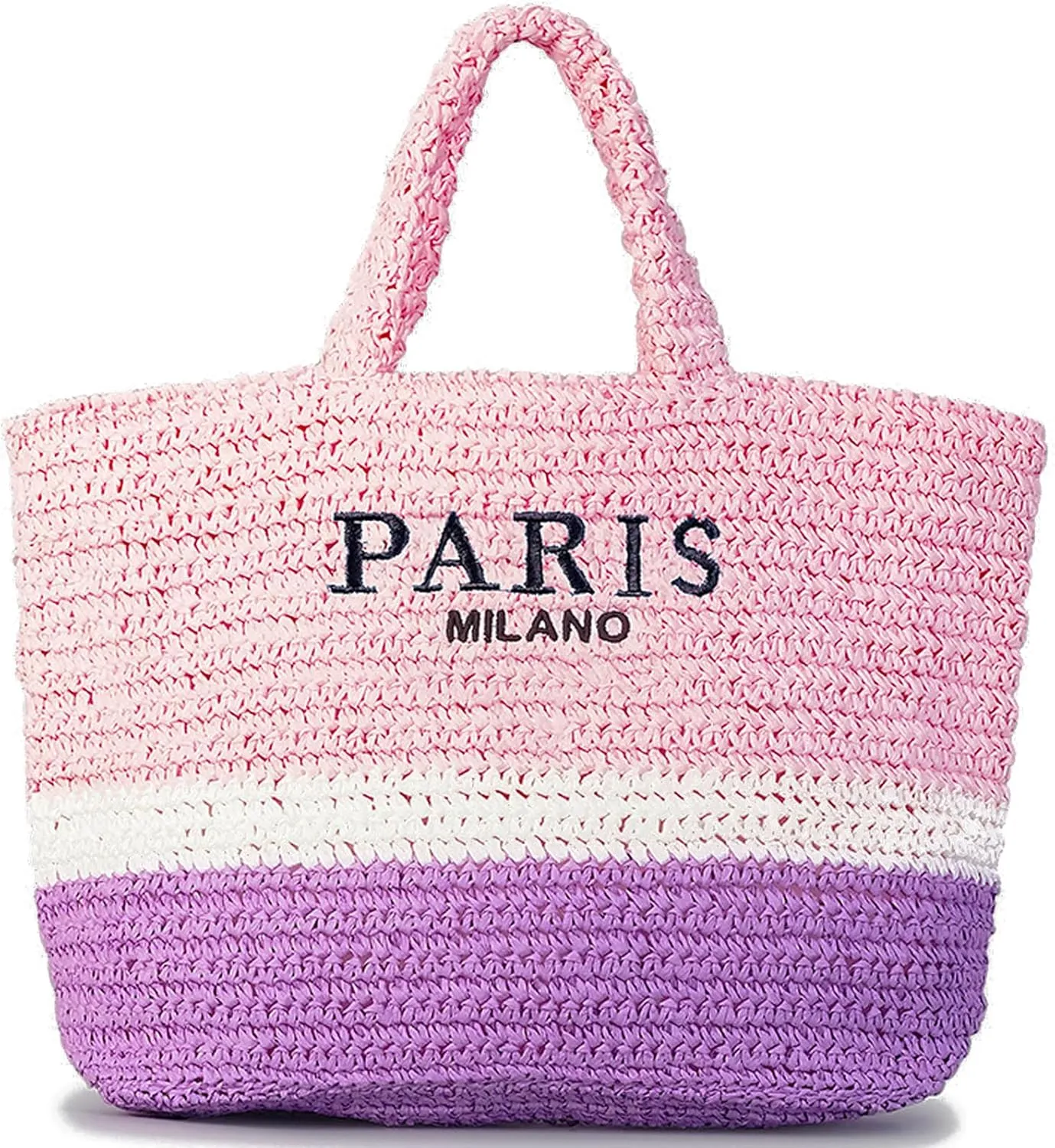 QZUnique Straw Beach Tote Bag for Women Summer Woven Shoulder Purse Handbag Large Handwoven Handbag Hobo for Vacation Travel