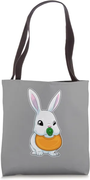 Rabbit Bib Pacifier Tote Bag