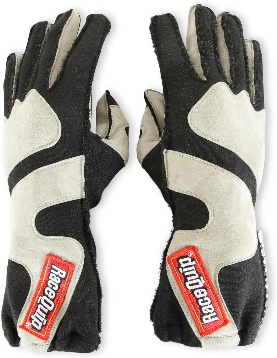 RaceQuip Outseam Race Gloves 356 Series 2 Layer Nomex SFI 3.3/5 Gray/Black Large 356605