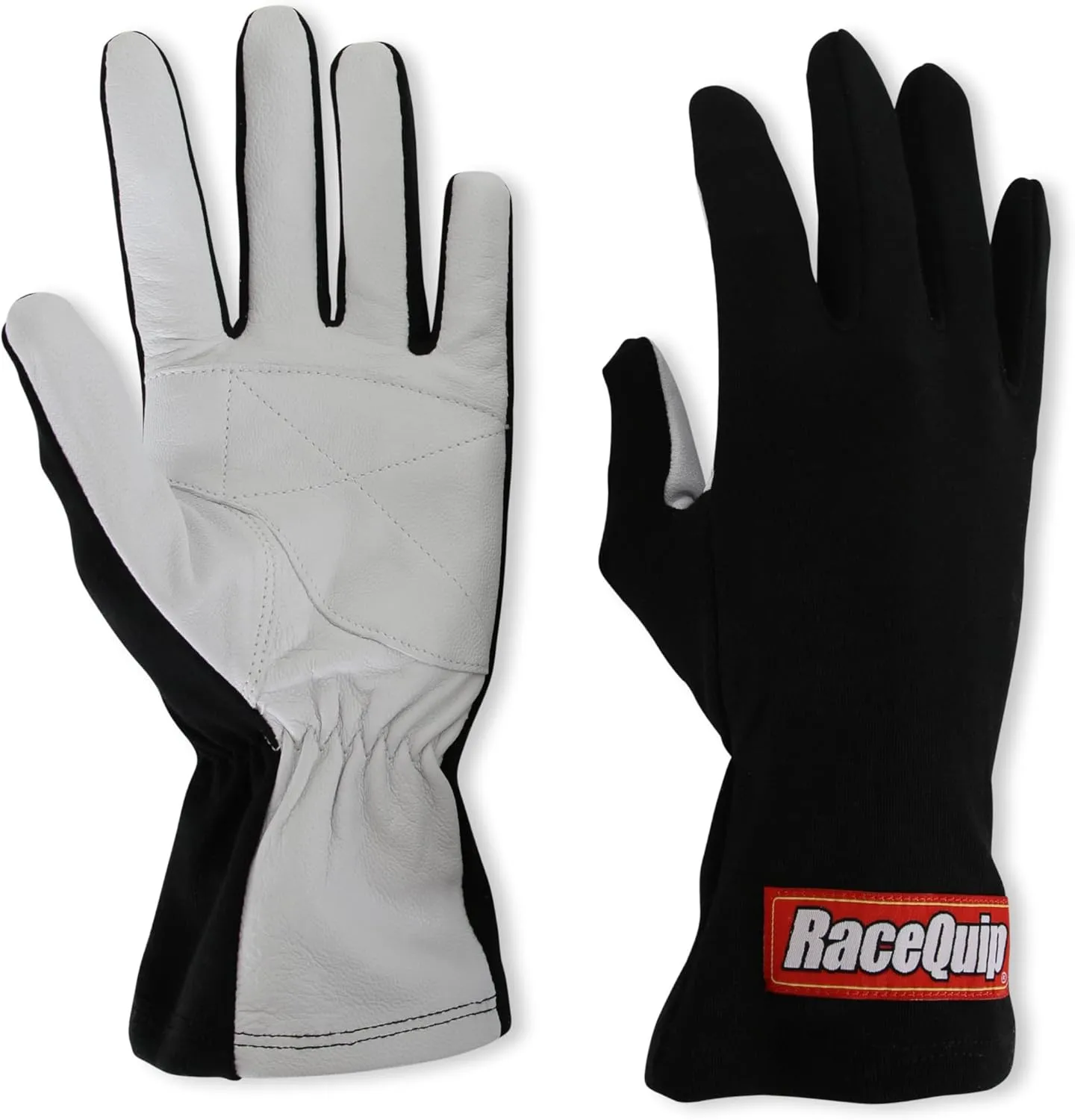 RaceQuip RQP 350006 RQP 350 Series Driving Gloves- Single Layer Black/White XL