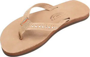 Rainbow Sandals Kid's Single Layer Premier Leather w/Narrow Crystal Strap