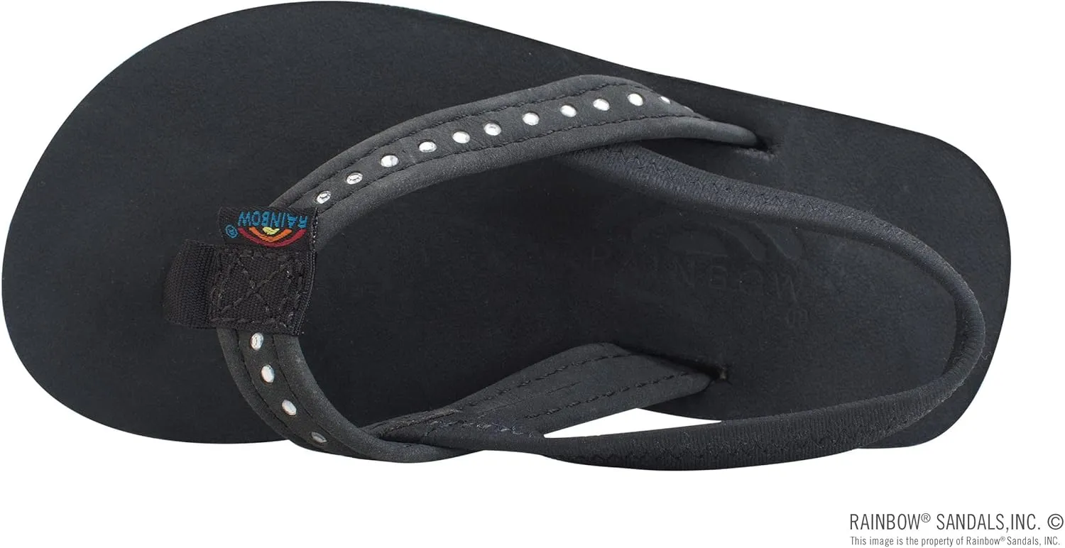 Rainbow Sandals Kid's Single Layer Premier Leather w/Narrow Crystal Strap