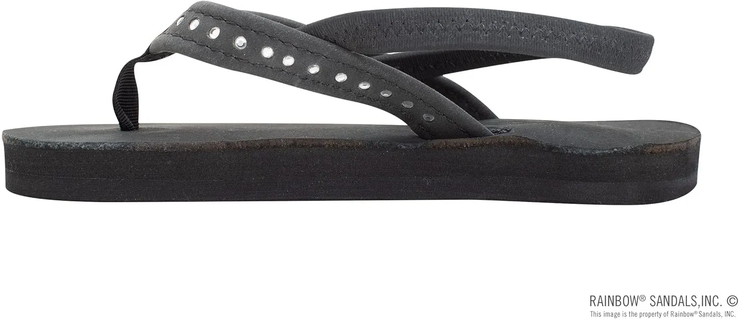 Rainbow Sandals Kid's Single Layer Premier Leather w/Narrow Crystal Strap