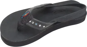 Rainbow Sandals Kid's Single Layer Premier Leather w/Narrow Crystal Strap