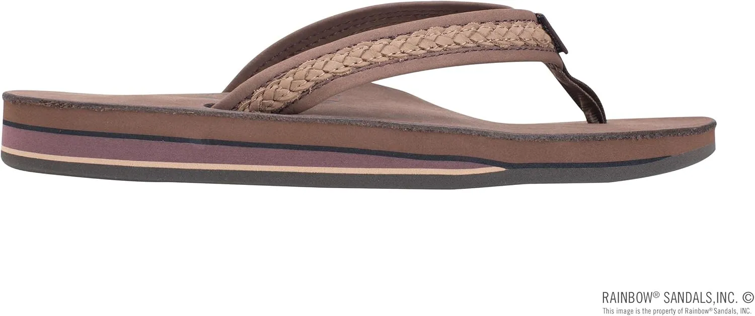Rainbow Sandals The Willow - Double Layer Arch Support Premier Leather with Inset Double Braided 3/4” Medium Strap