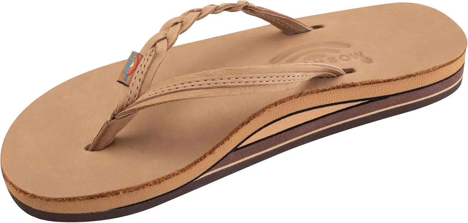 Rainbow Sandals Women’s Double Layer Flirty Braidy Premier Leather w/Single Braided Strap