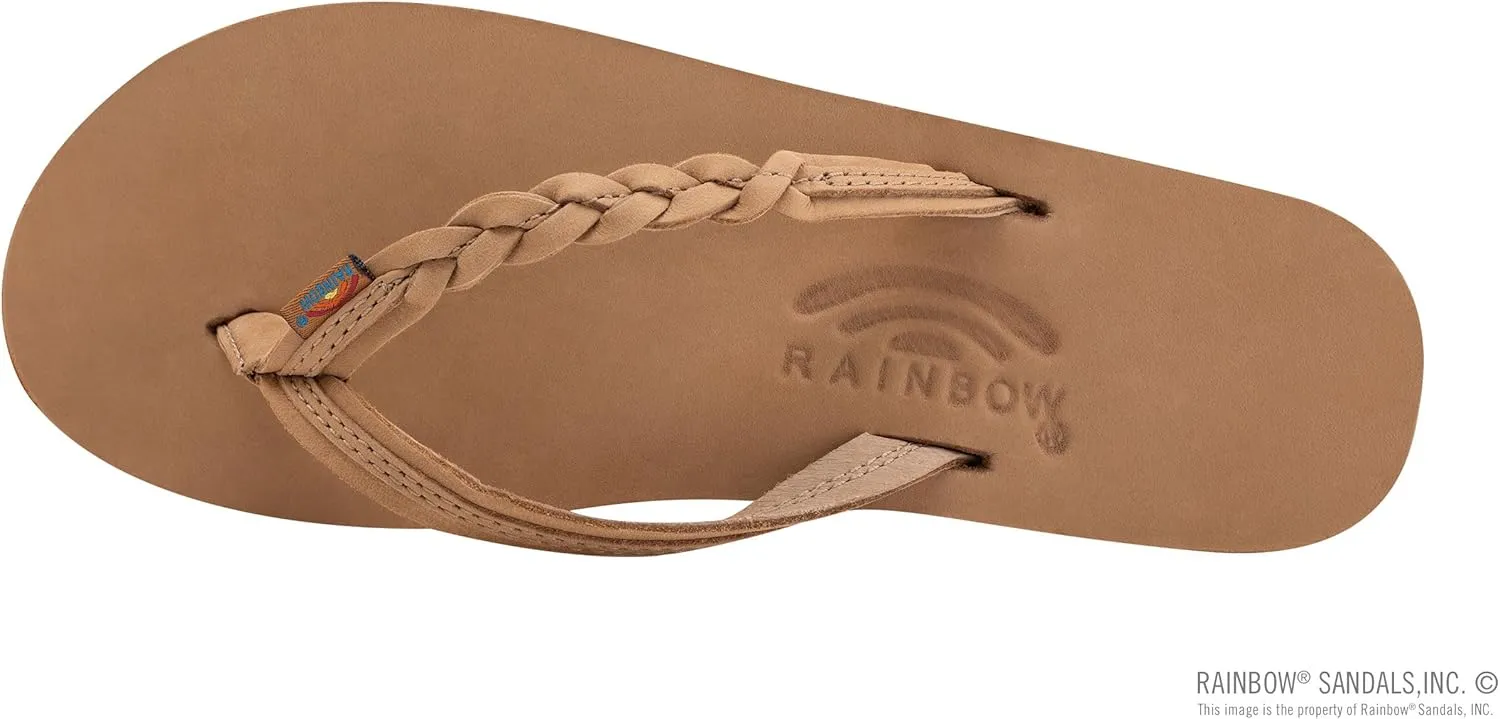 Rainbow Sandals Women’s Double Layer Flirty Braidy Premier Leather w/Single Braided Strap