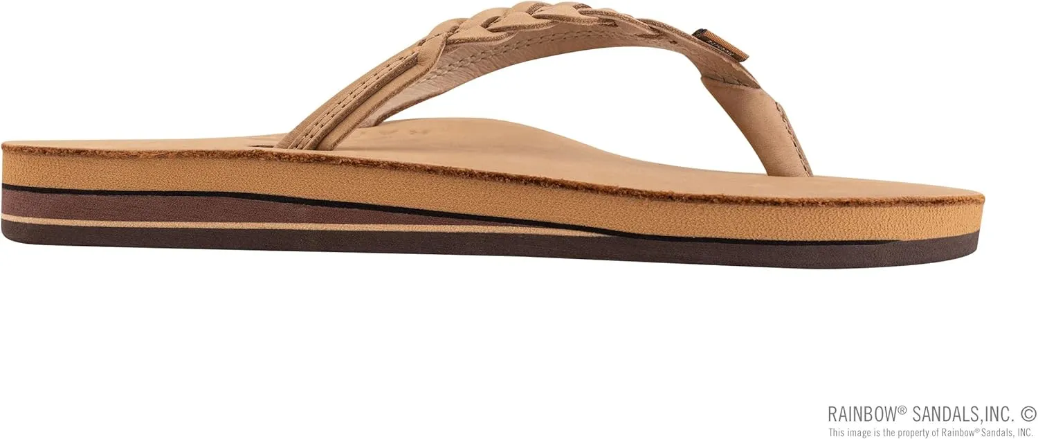 Rainbow Sandals Women’s Double Layer Flirty Braidy Premier Leather w/Single Braided Strap