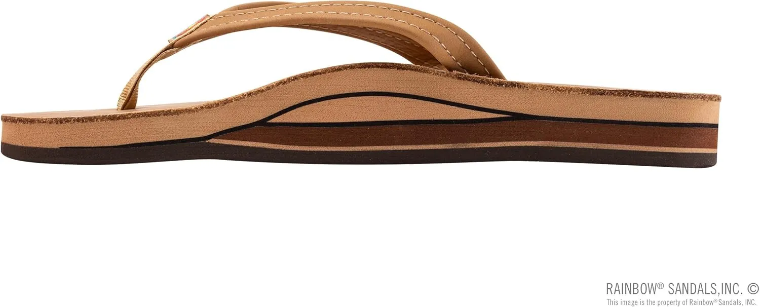 Rainbow Sandals Women's Double Layer, Narrow Strap, Leather Sandals w/Arch