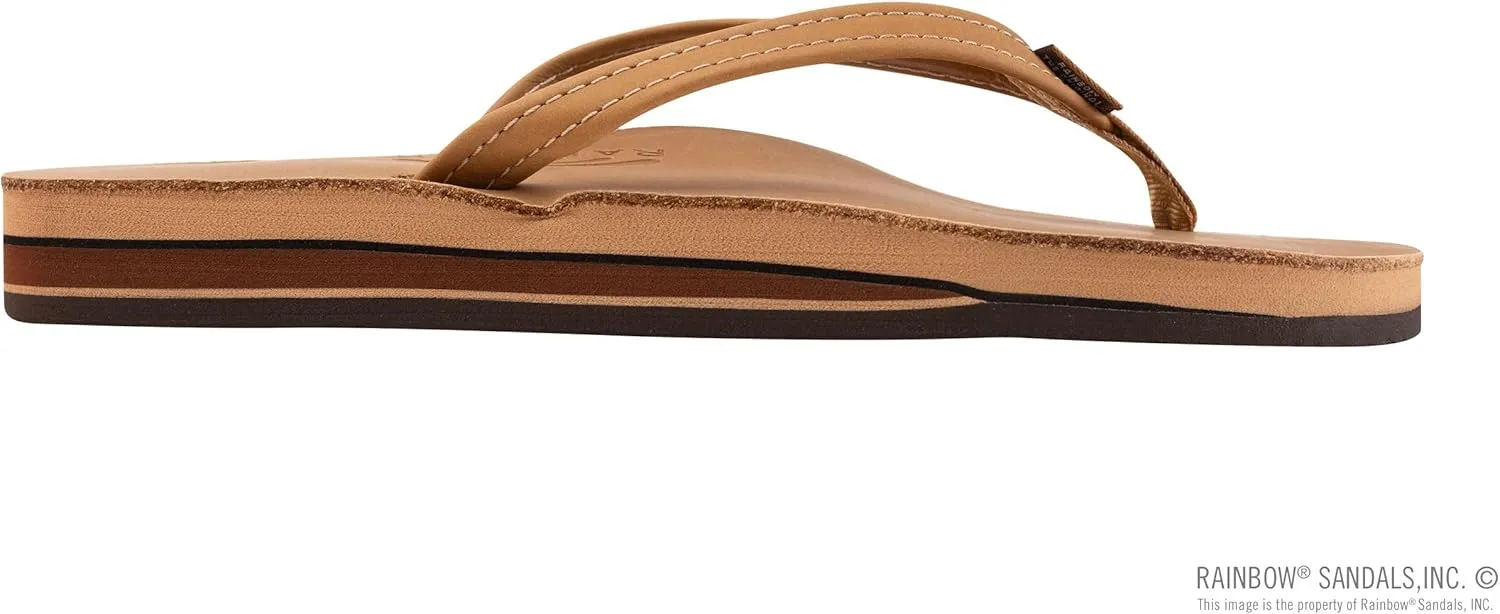 Rainbow Sandals Women's Double Layer, Narrow Strap, Leather Sandals w/Arch
