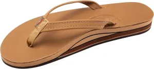 Rainbow Sandals Women's Double Layer, Narrow Strap, Leather Sandals w/Arch