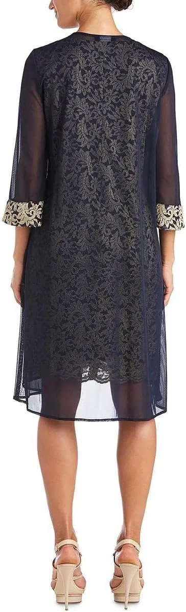 R&M Richards Women's Gathered Off The Shoulder V-Neck Gown