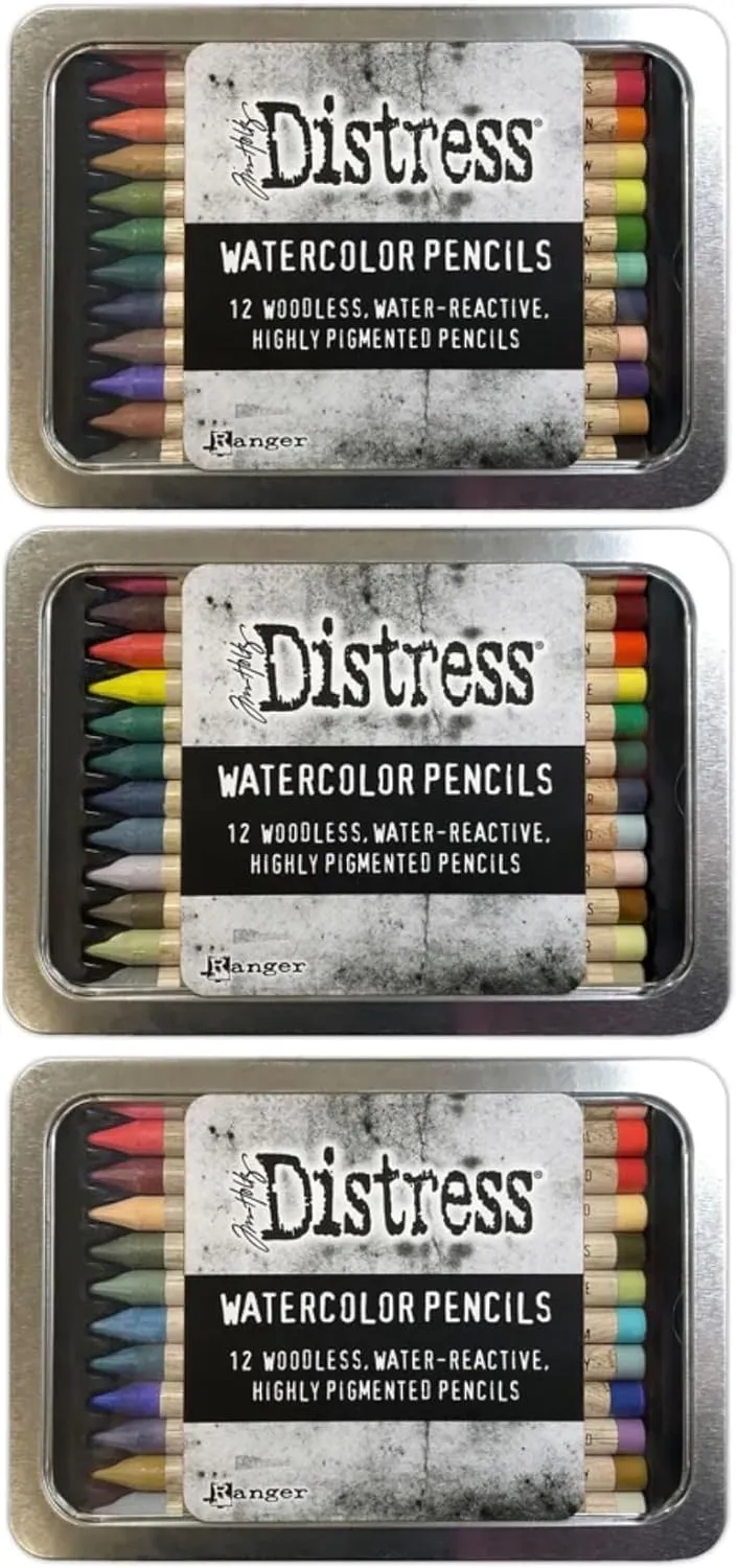 Ranger Ink Bundle - Tim Holtz Distress Watercolor Pencil Bundle Set 4, 5, & 6 - Ideal for Watercoloring, Shading, and Sketching - Premium Art Supplies for Professional Artists
