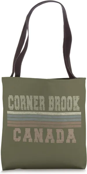 Retro Corner Brook Canada Tote Bag
