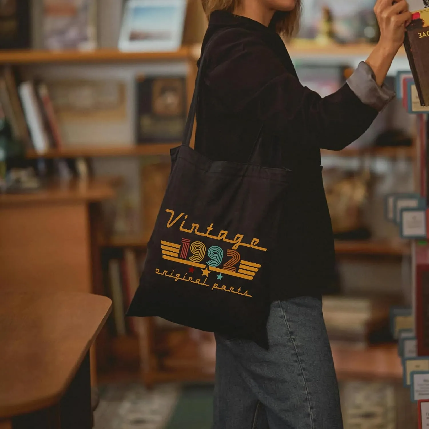 Reusable Canvas Tote Bags, 1990 1991 1992 1993 1994 1995 1996 1997 1998 1999 Birthday Gifts for Women