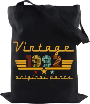 Reusable Canvas Tote Bags, 1990 1991 1992 1993 1994 1995 1996 1997 1998 1999 Birthday Gifts for Women