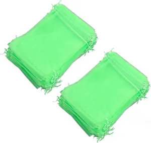 Reusable Fruit Network Bag for Plant Blossom Fruits Green, 100PCs Garden Network Barrier Bags to Protect Apples, Pears and Other Fruits, Polyethylene Material (10 * 15cm)