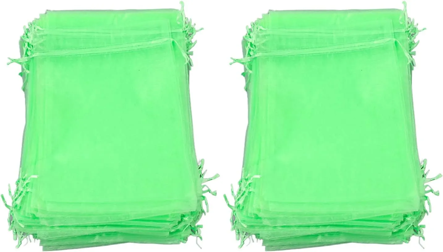 Reusable Fruit Network Bag for Plant Blossom Fruits Green, 100PCs Garden Network Barrier Bags to Protect Apples, Pears and Other Fruits, Polyethylene Material (10 * 15cm)
