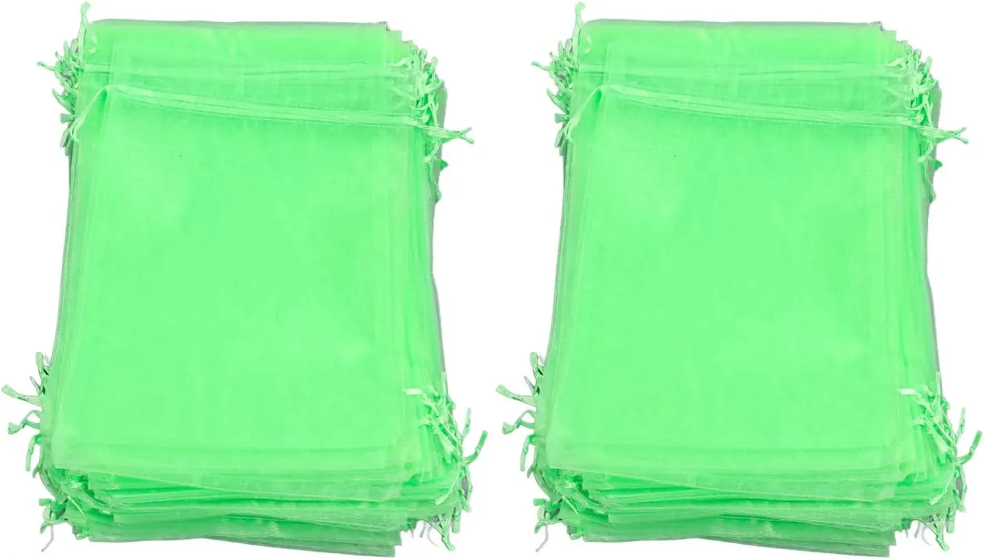 Reusable Fruit Network Bag for Plant Blossom Fruits Green, 100PCs Garden Network Barrier Bags to Protect Apples, Pears and Other Fruits, Polyethylene Material (10 * 15cm)