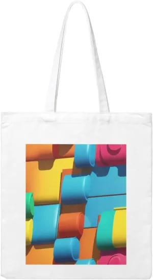 Reusable Heavy-Duty Canvas Tote Bag, Colorful Construction handbag 15.75x13.87 Inch, Large Eco-Friendly Shopping Tote for Travel, Gym, Gifts, Machine Washable