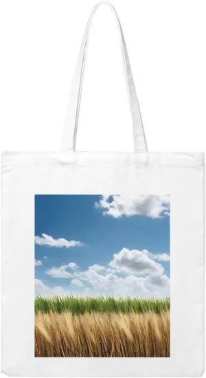 Reusable Heavy-Duty Canvas Tote Bag, Wheat Field handbag 15.75x13.87 Inch, Large Eco-Friendly Shopping Tote for Travel, Gym, Gifts, Machine Washable