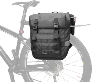 Rhinowalk Bike Pannier Bag 40L Double Pannier Bags Saddle Bags for Rear Rack Bicycles With Carrying Handle With Reflective Trim Professional Cycling Accessories-Black