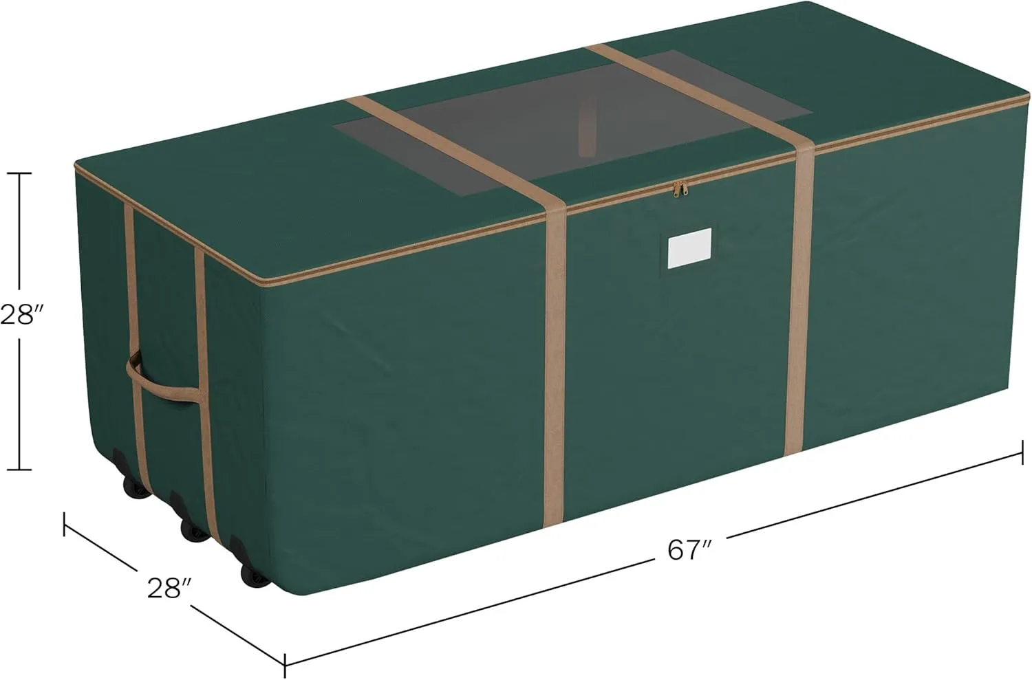 Rolling Christmas Tree Storage Bag - Heavy-Duty Storage Bags for 12-ft Artificial Trees, Seasonal Décor, Packing, Moving, and More by Elf Stor (Green)