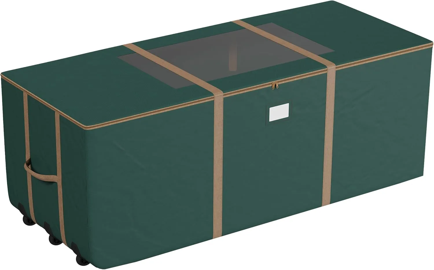 Rolling Christmas Tree Storage Bag - Heavy-Duty Storage Bags for 12-ft Artificial Trees, Seasonal Décor, Packing, Moving, and More by Elf Stor (Green)