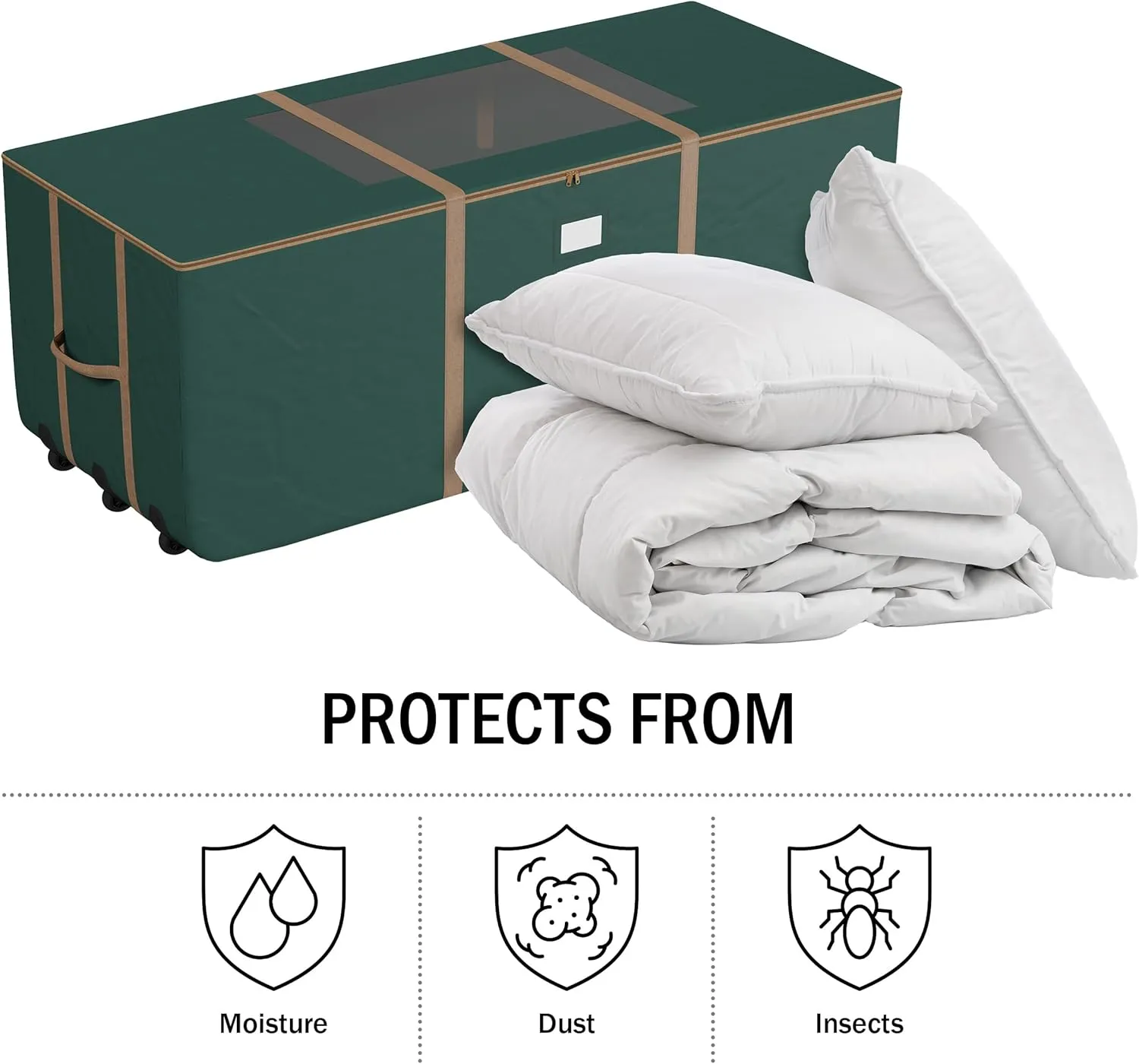 Rolling Christmas Tree Storage Bag - Heavy-Duty Storage Bags for 12-ft Artificial Trees, Seasonal Décor, Packing, Moving, and More by Elf Stor (Green)