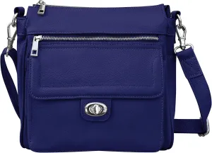 Roma Leathers Cross Body Concealment Purse - Premium Cowhide Leather Handbag - Multiple Pockets - Wire Reinforced Detachable Shoulder Strap - YKK Lockable Zipper - Designed in U.S.A. - Dual Gun Entry